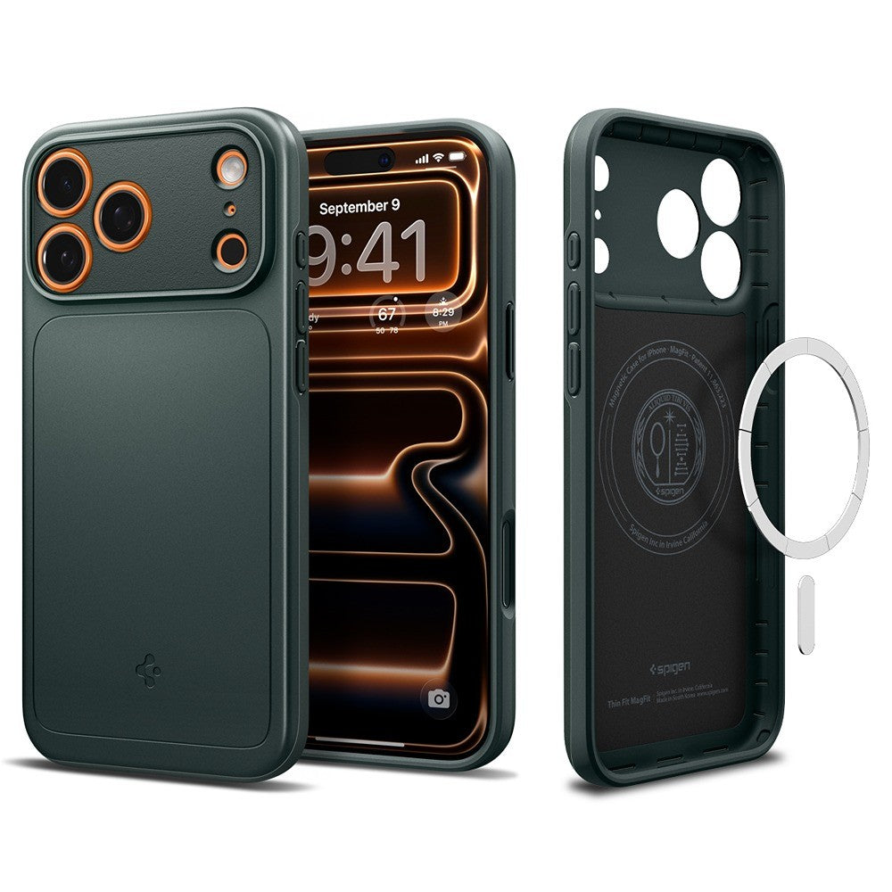 Spigen iPhone 17 Pro Max/iPhone 18 Pro Max Deksel Thin Fit MagFit Abyss Green