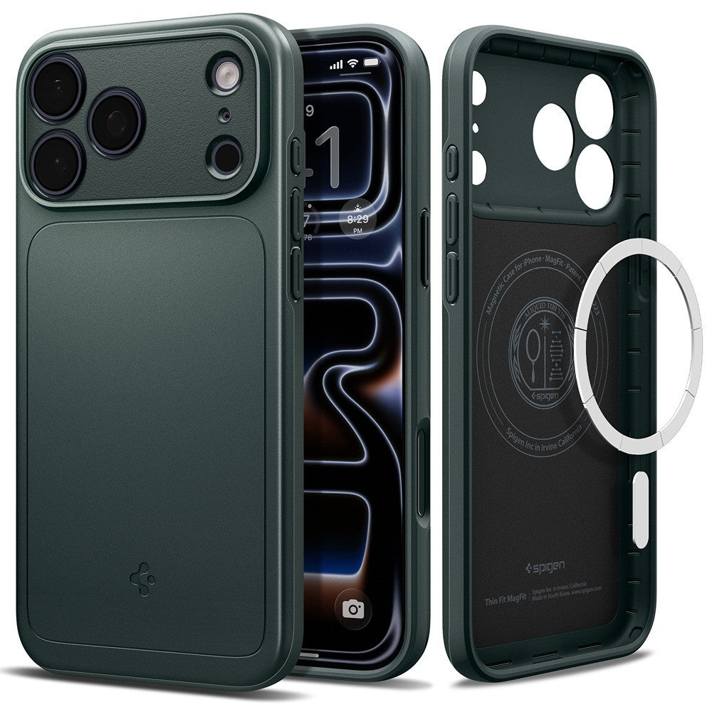 Spigen iPhone 17 Pro Max/iPhone 18 Pro Max Deksel Thin Fit MagFit Abyss Green