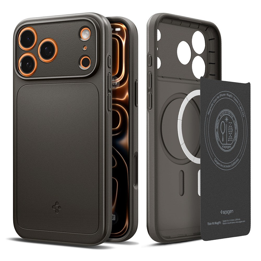 Spigen iPhone 17 Pro Max/iPhone 18 Pro Max Deksel Thin Fit MagFit Gunmetal