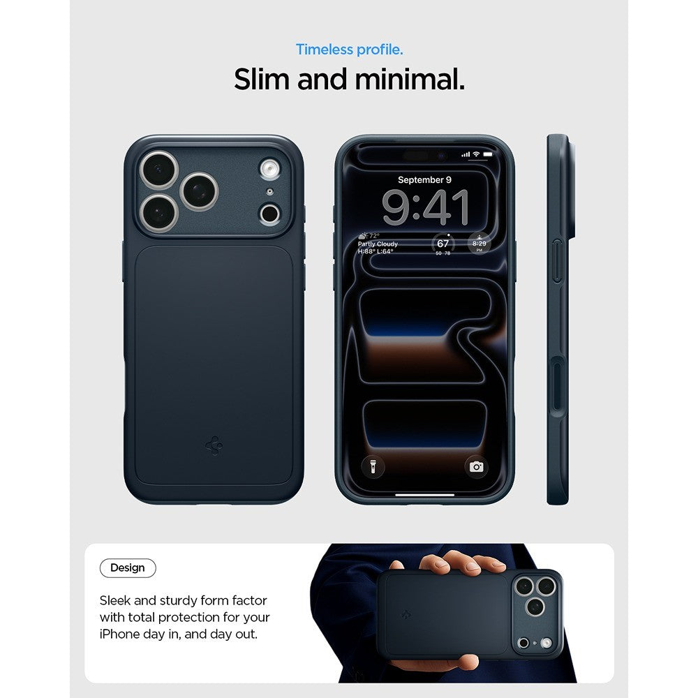 Spigen iPhone 17 Pro Max/iPhone 18 Pro Max Deksel Thin Fit MagFit Metal Slate