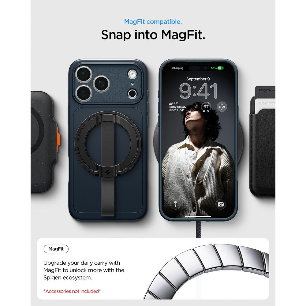 Spigen iPhone 17 Pro Max/iPhone 18 Pro Max Deksel Thin Fit MagFit Metal Slate