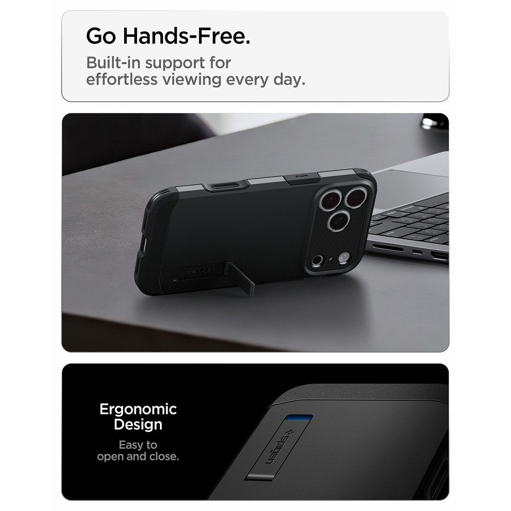 Spigen iPhone 17 Pro Max/iPhone 18 Pro Max Deksel Tough Armor T MagFit Svart