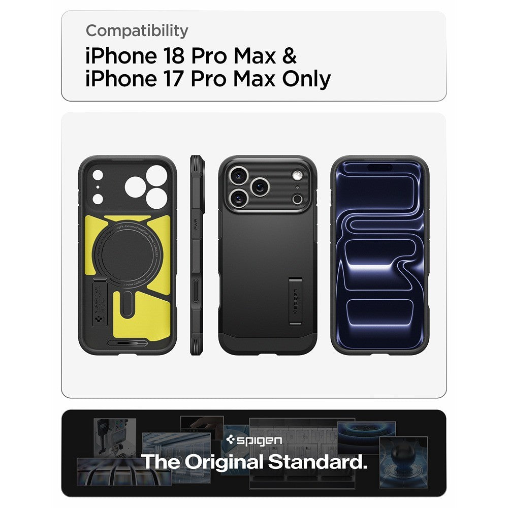 Spigen iPhone 17 Pro Max/iPhone 18 Pro Max Deksel Tough Armor T MagFit Svart