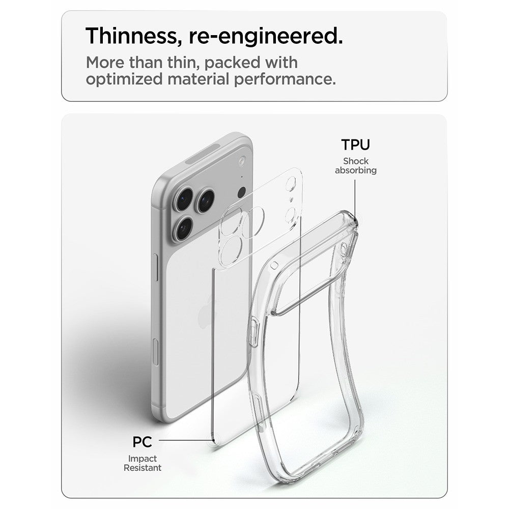 Spigen iPhone 17 Pro Max/iPhone 18 Pro Max Deksel Ultra Hybrid Crystal Clear