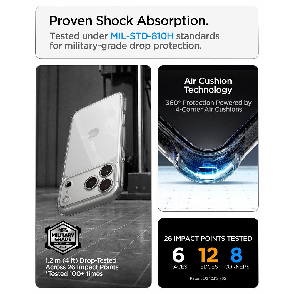 Spigen iPhone 17 Pro Max/iPhone 18 Pro Max Deksel Ultra Hybrid Crystal Clear