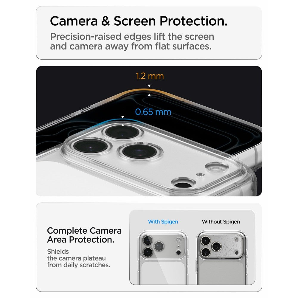 Spigen iPhone 17 Pro Max/iPhone 18 Pro Max Deksel Ultra Hybrid Crystal Clear
