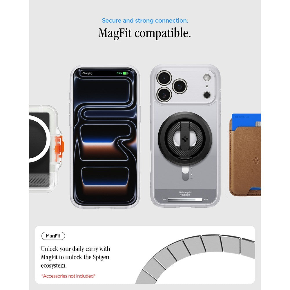 Spigen iPhone 17 Pro Max/iPhone 18 Pro Max Deksel Ultra Hybrid MagFit Classic Sølv
