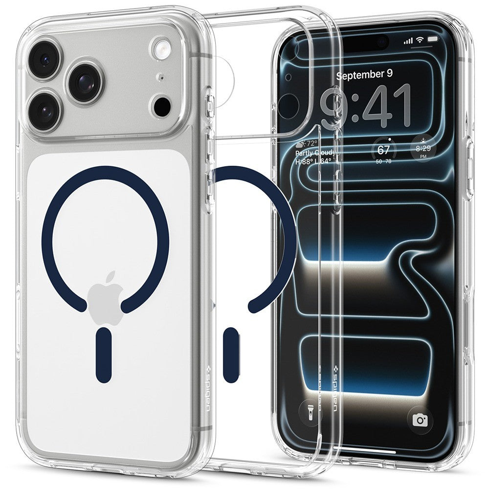 Spigen iPhone 17 Pro Max/iPhone 18 Pro Max Deksel Ultra Hybrid MagFit Clear Deep Blue