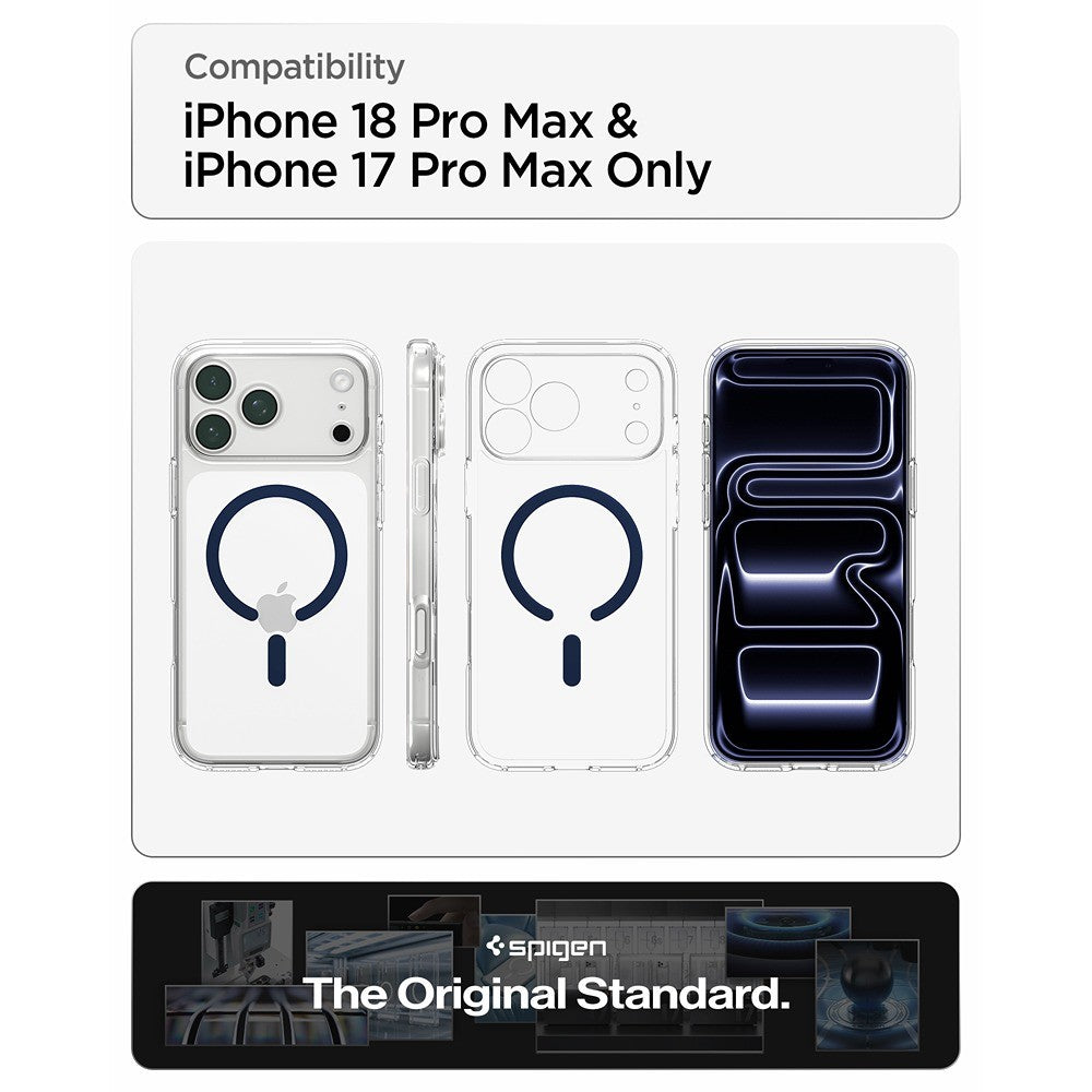Spigen iPhone 17 Pro Max/iPhone 18 Pro Max Deksel Ultra Hybrid MagFit Clear Deep Blue