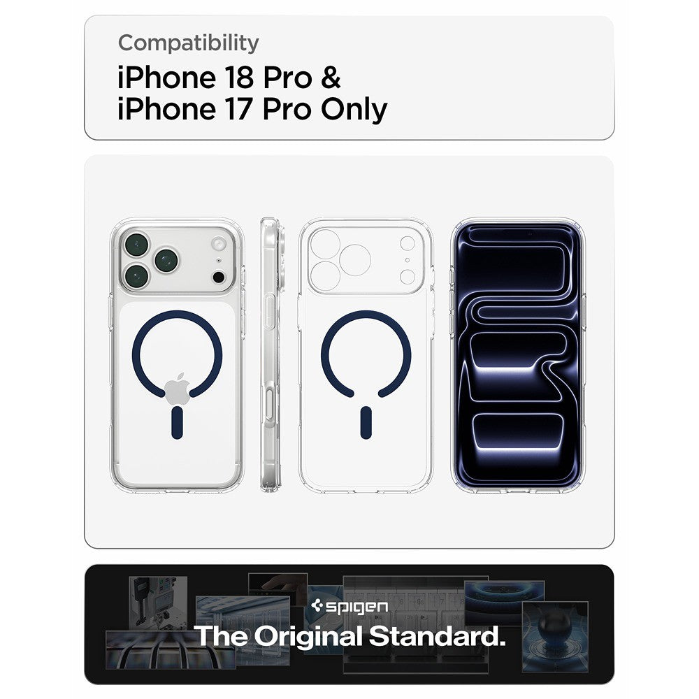 Spigen iPhone 17 Pro Max/iPhone 18 Pro Max Deksel Ultra Hybrid MagFit Clear Deep Blue