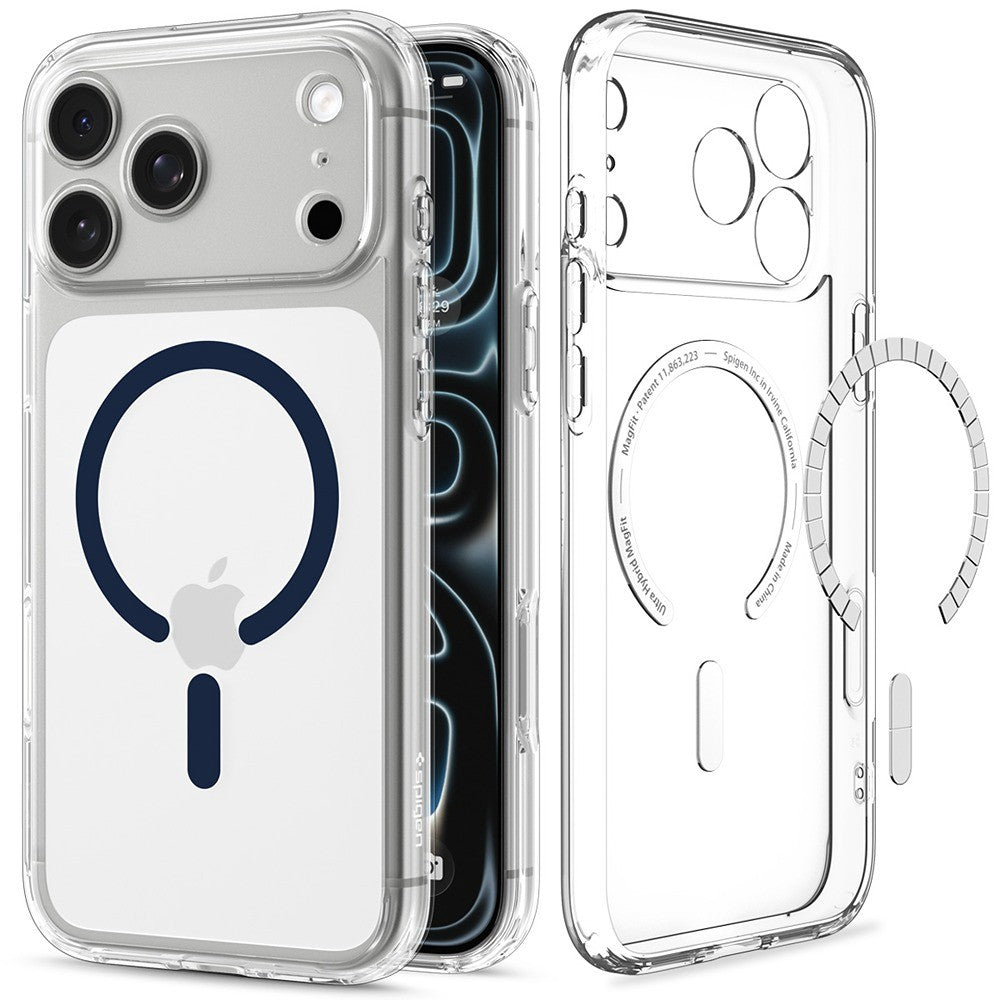 Spigen iPhone 17 Pro Max/iPhone 18 Pro Max Deksel Ultra Hybrid MagFit Clear Deep Blue