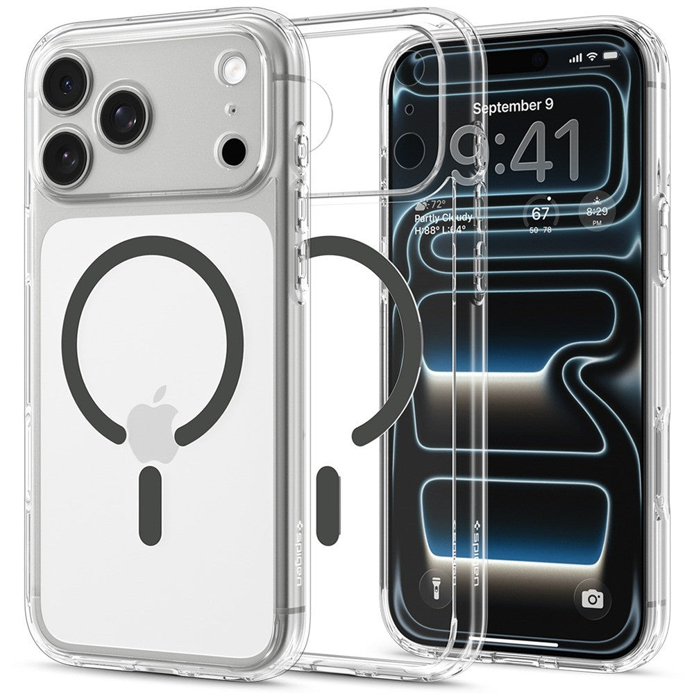 Spigen iPhone 17 Pro Max/iPhone 18 Pro Max Deksel Ultra Hybrid MagFit Clear Graphite