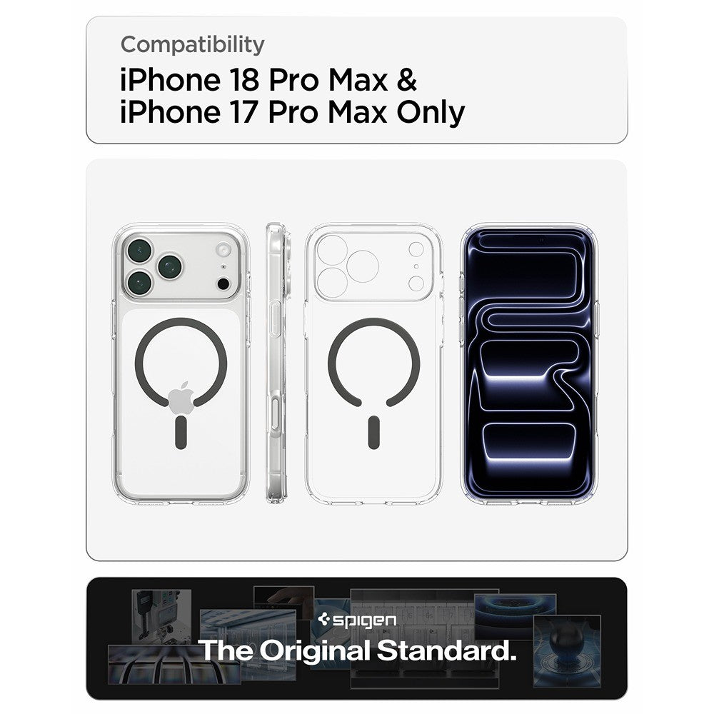 Spigen iPhone 17 Pro Max/iPhone 18 Pro Max Deksel Ultra Hybrid MagFit Clear Graphite