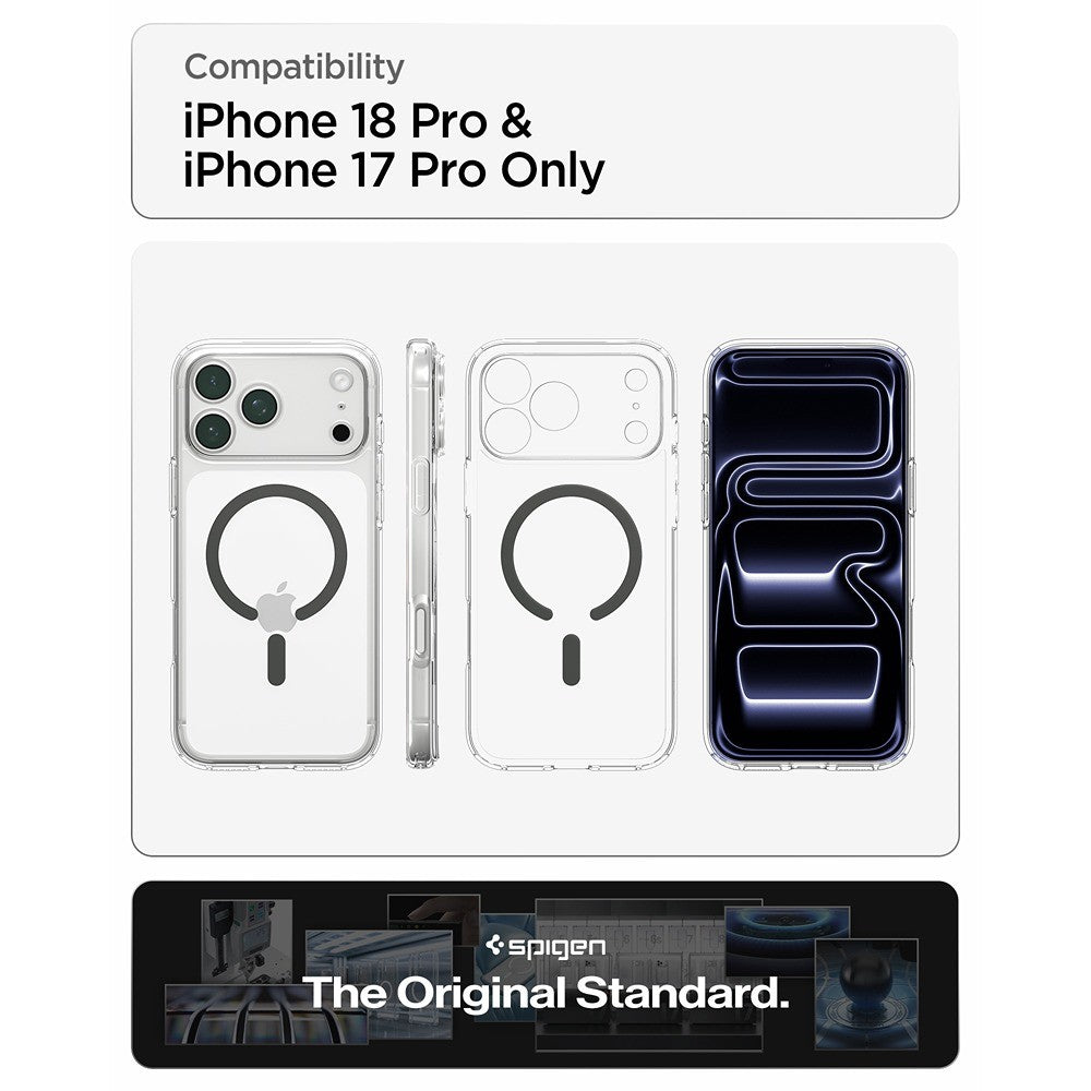 Spigen iPhone 17 Pro Max/iPhone 18 Pro Max Deksel Ultra Hybrid MagFit Clear Graphite