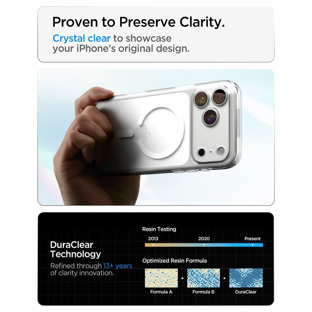 Spigen iPhone 17 Pro Max/iPhone 18 Pro Max Deksel Ultra Hybrid MagFit Clear White