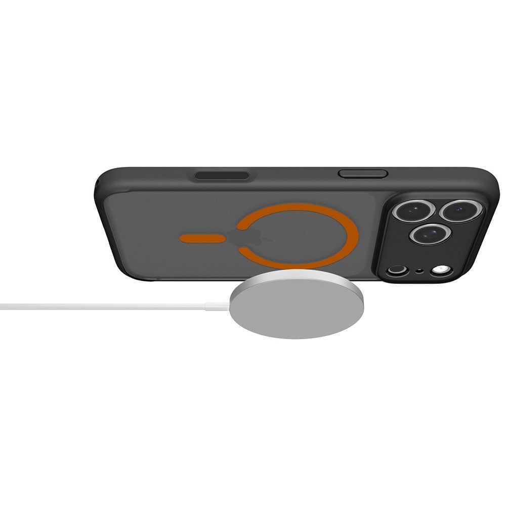 Spigen iPhone 17 Pro Max/iPhone 18 Pro Max Deksel Ultra Hybrid MagFit Frost Black Oransje