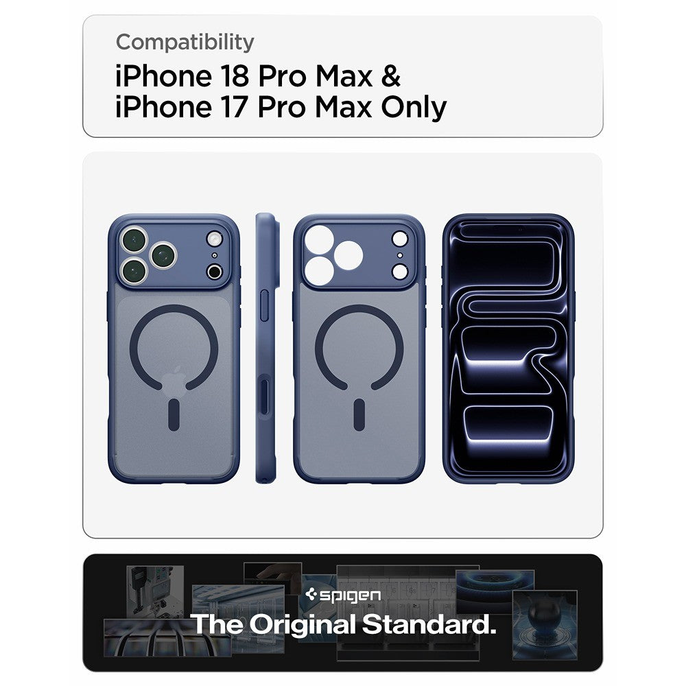 Spigen iPhone 17 Pro Max/iPhone 18 Pro Max Deksel Ultra Hybrid MagFit Frost Deep Blue