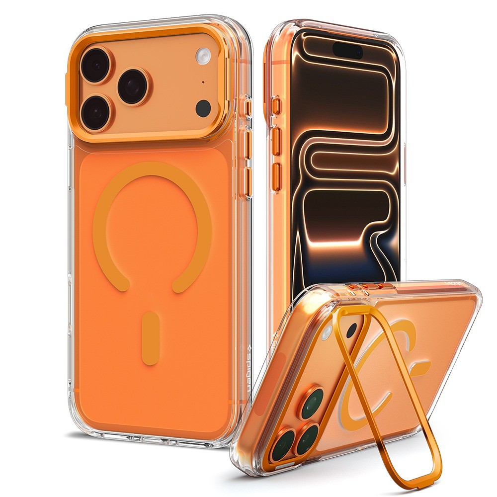 Spigen iPhone 17 Pro Max/iPhone 18 Pro Max Deksel Ultra Hybrid Optik S MagFit Clear Oransje