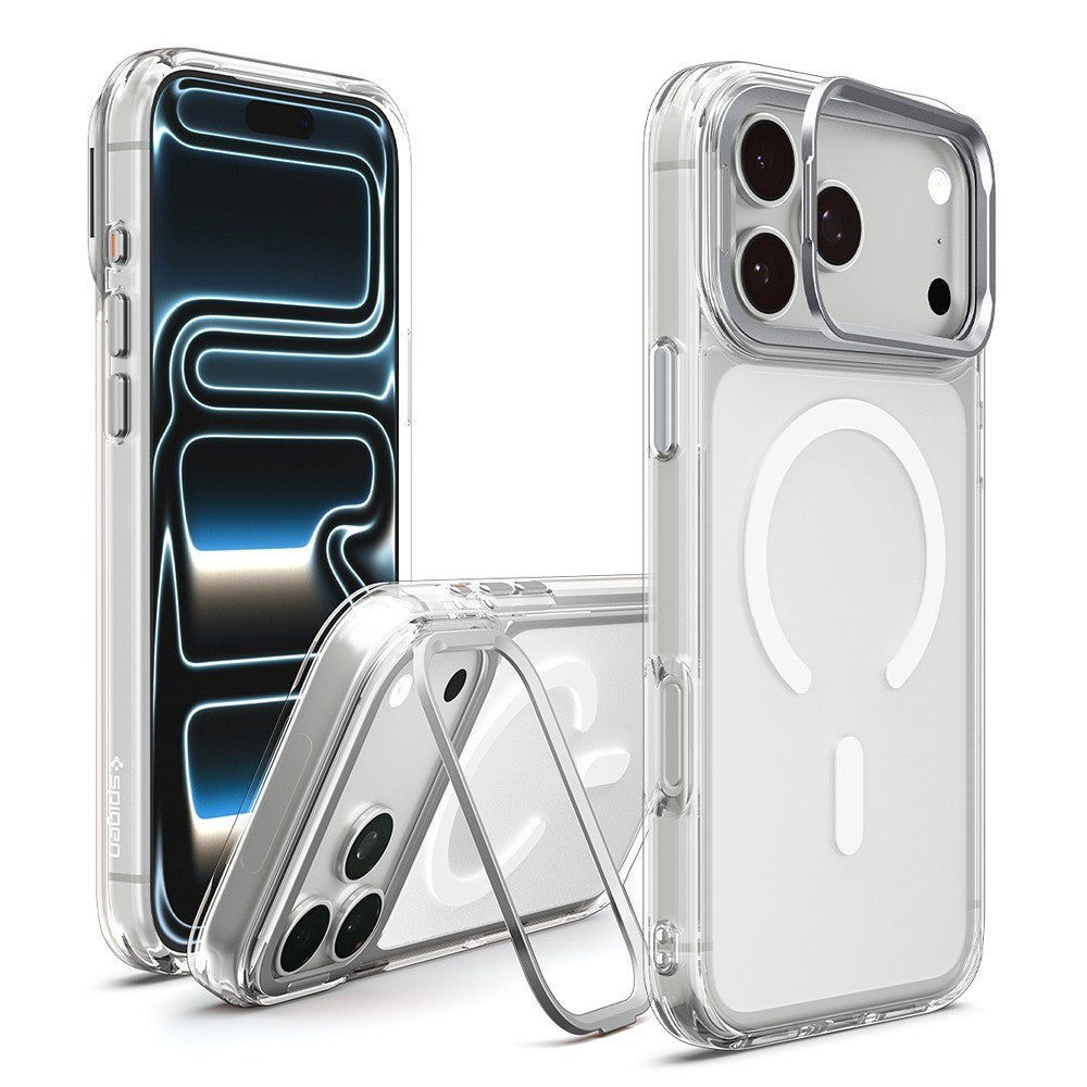 Spigen iPhone 17 Pro Max/iPhone 18 Pro Max Deksel Ultra Hybrid Optik S MagFit Clear Sølv