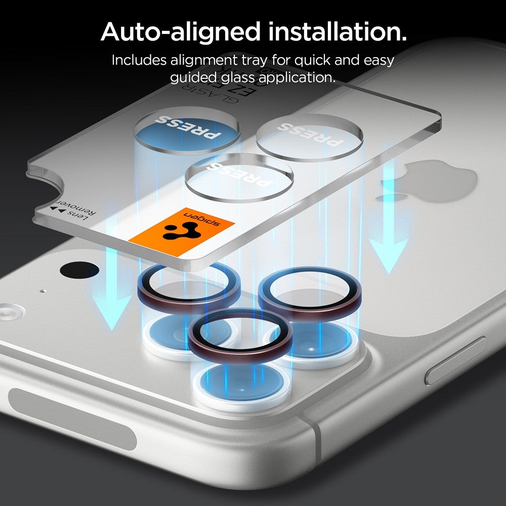 Spigen iPhone 18 Pro/18 Pro Max Linsebeskyttelse Glas.tR EZ Fit Optik Pro 2-pakning Mørk kirsebær