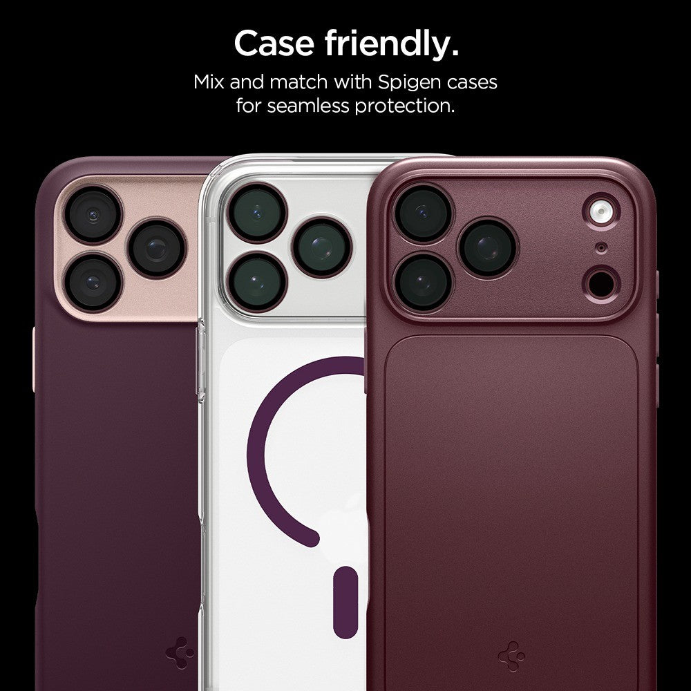 Spigen iPhone 18 Pro/18 Pro Max Linsebeskyttelse Glas.tR EZ Fit Optik Pro 2-pakning Mørk kirsebær