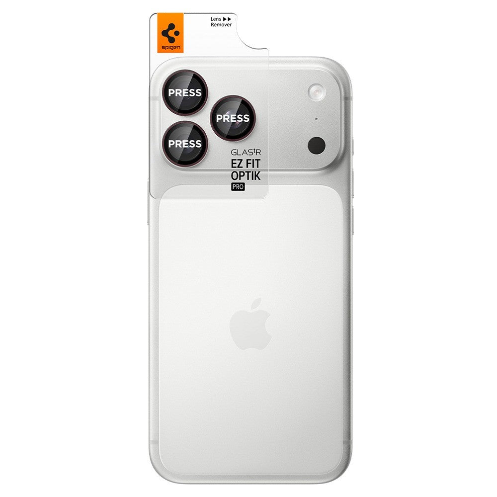 Spigen iPhone 18 Pro/18 Pro Max Linsebeskyttelse Glas.tR EZ Fit Optik Pro 2-pakning Mørk kirsebær