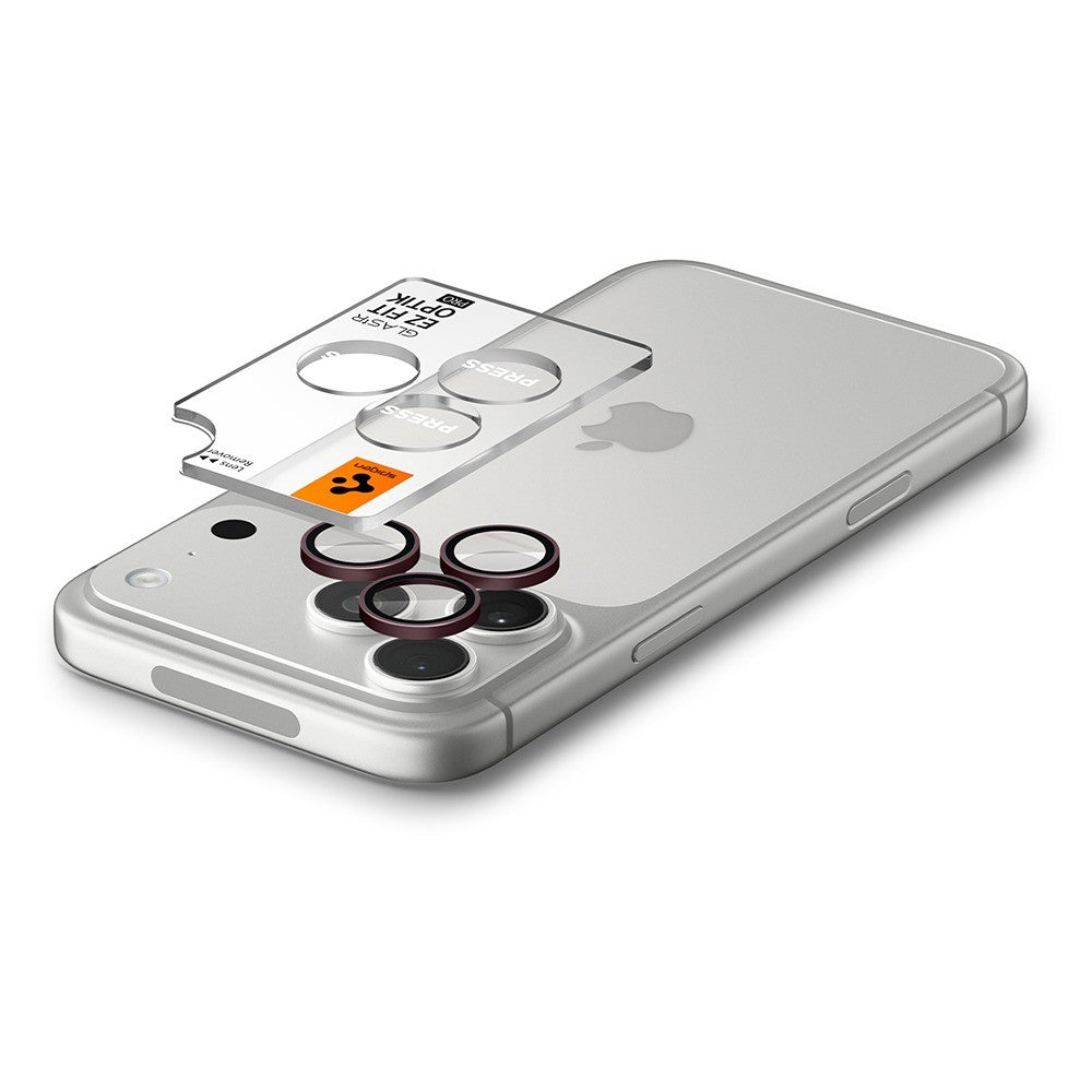 Spigen iPhone 18 Pro/18 Pro Max Linsebeskyttelse Glas.tR EZ Fit Optik Pro 2-pakning Mørk kirsebær