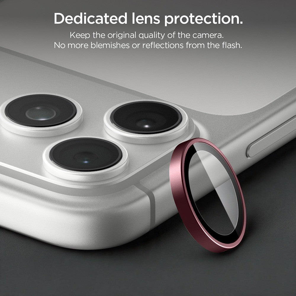 Spigen iPhone 18 Pro/18 Pro Max Linsebeskyttelse Glas.tR EZ Fit Optik Pro 2-pakning Mørk kirsebær