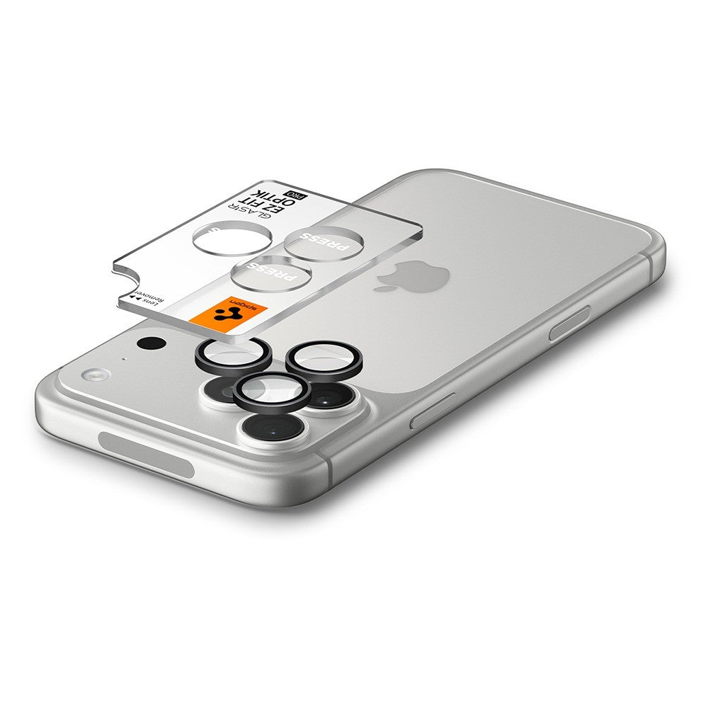 Spigen iPhone 18 Pro/18 Pro Max Linsebeskyttelse Glas.tR EZ Fit Optik Pro 2-pakning Mørkegrå