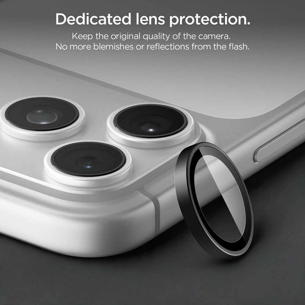 Spigen iPhone 18 Pro/18 Pro Max Linsebeskyttelse Glas.tR EZ Fit Optik Pro 2-pakning Mørkegrå