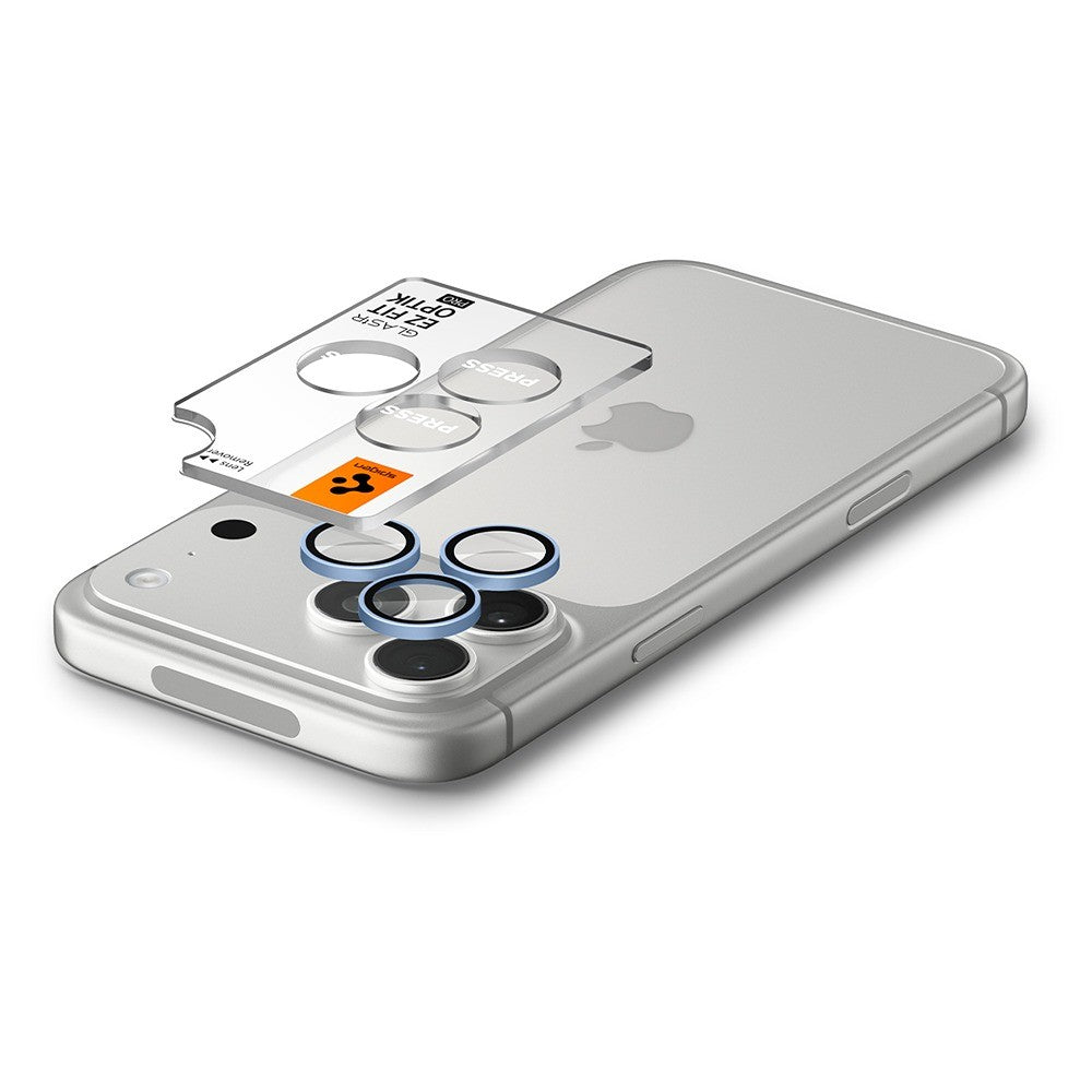 Spigen iPhone 18 Pro/18 Pro Max Linsebeskyttelse Glas.tR EZ Fit Optik Pro 2-pakning Lyseblå