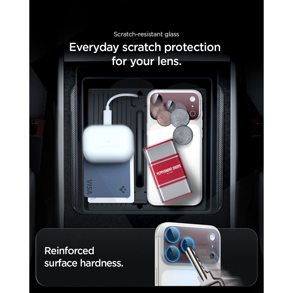 Spigen iPhone 18 Pro Linsebeskyttelse Glas.tR EZ Fit Optik Pro XL mørk kirsebær