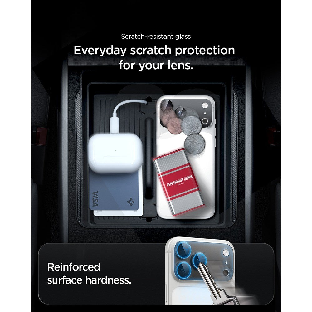 Spigen iPhone 18 Pro Linsebeskyttelse Glas.tR EZ Fit Optik Pro XL mørkegrå