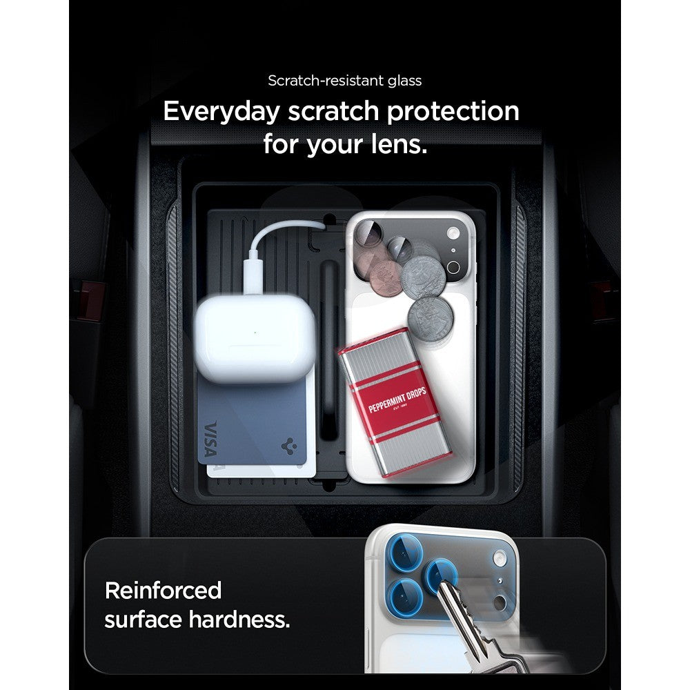 Spigen iPhone 18 Pro Max Linsebeskyttelse Glas.tR EZ Fit Optik Pro XL Mørkegrå