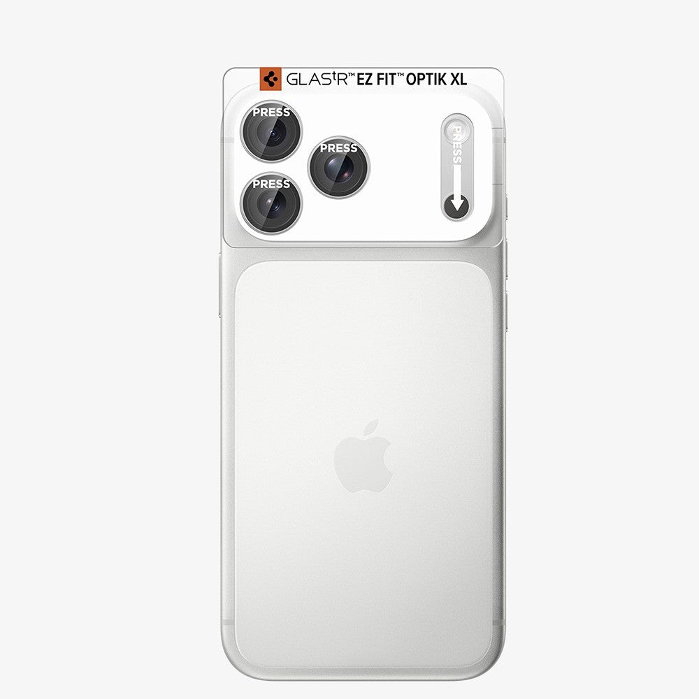 Spigen iPhone 18 Pro Max Linsebeskyttelse Glas.tR EZ Fit Optik Pro XL Sølv
