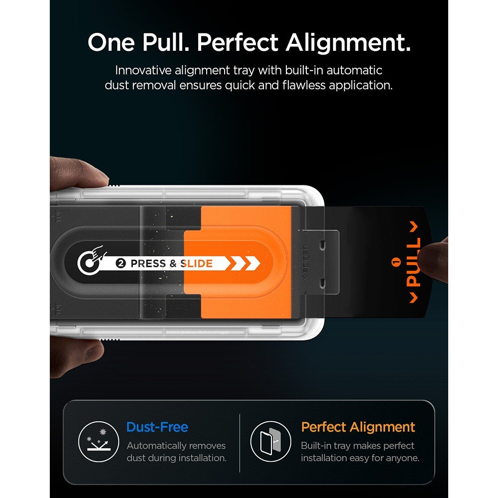 Spigen iPhone 18 Pro Max Skjermbeskytter Glas.tR EZ Fit Pro Privacy 2-pakning
