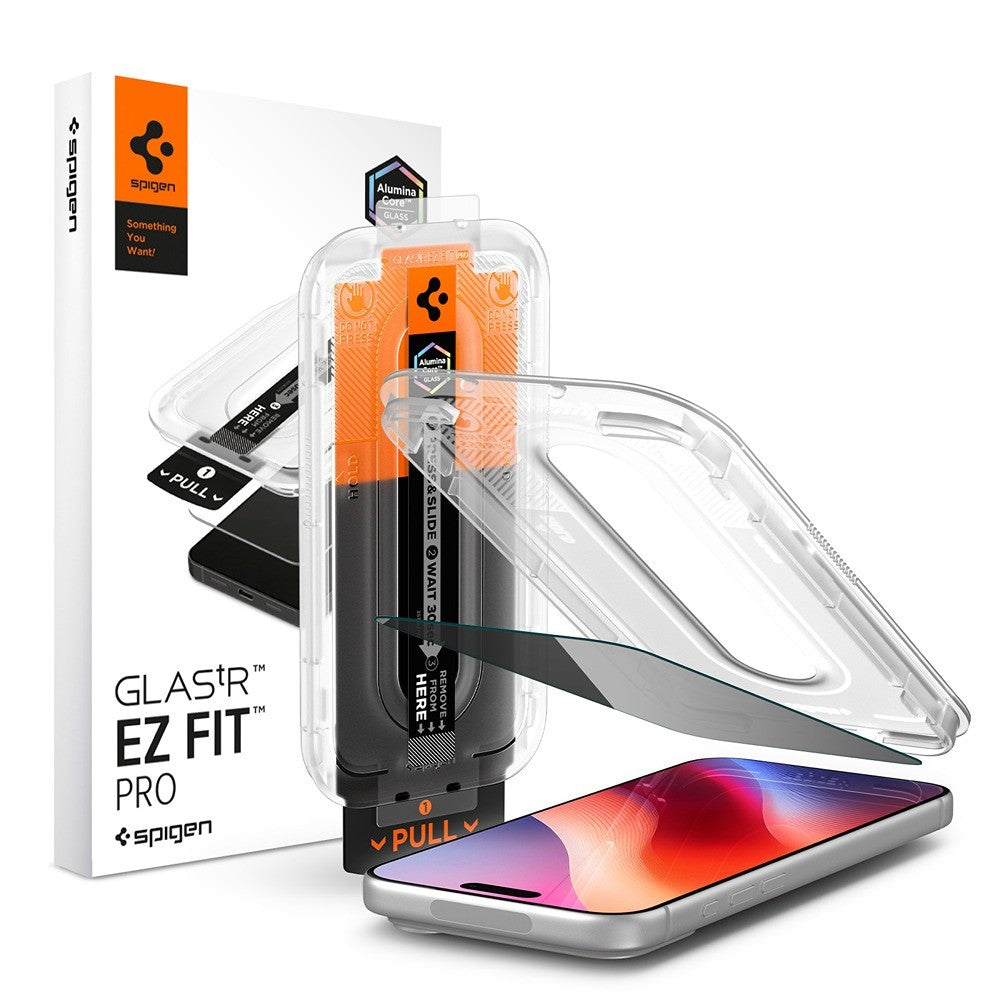 Spigen iPhone 18 Pro Skjermbeskytter Glas.tR EZ Fit Pro Privacy