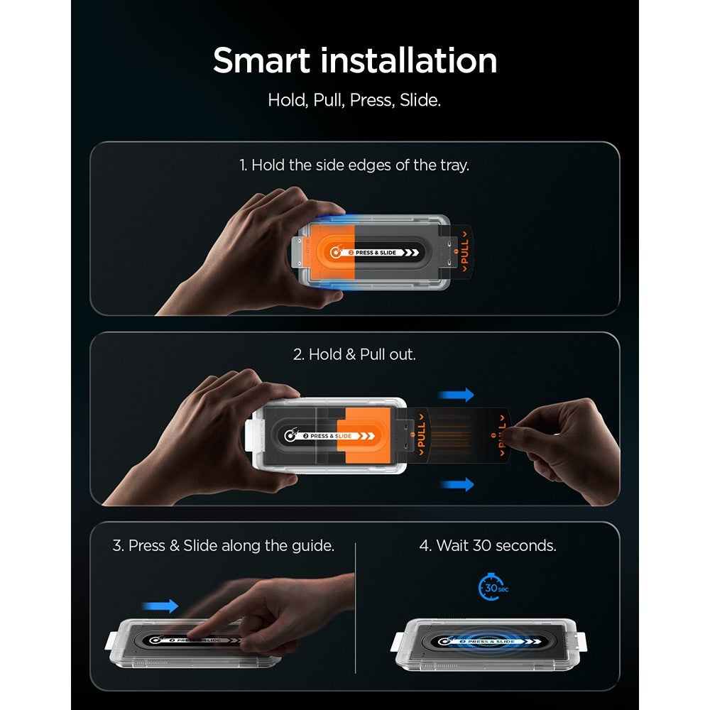 Spigen iPhone 18 Pro Skjermbeskytter Glas.tR EZ Fit Pro Privacy