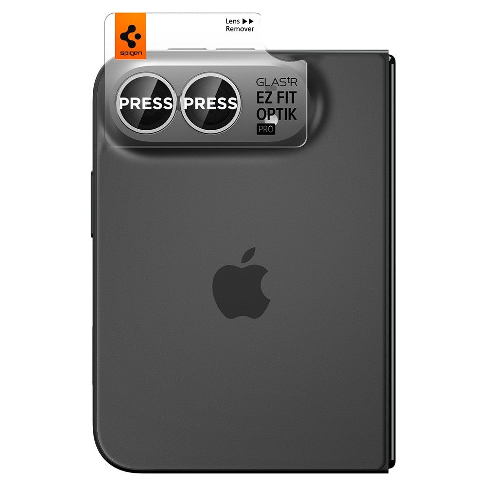 Spigen iPhone Duo Linsebeskyttelse Glas.tR EZ Fit Optik Pro 2-pakning Hvit