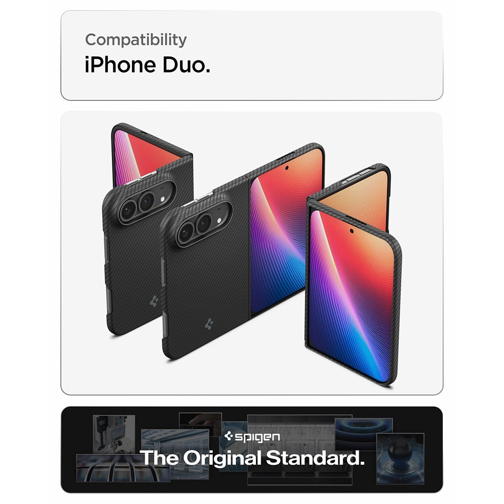 Spigen iPhone Duo Deksel Air Skin Aramid MagFit Svart