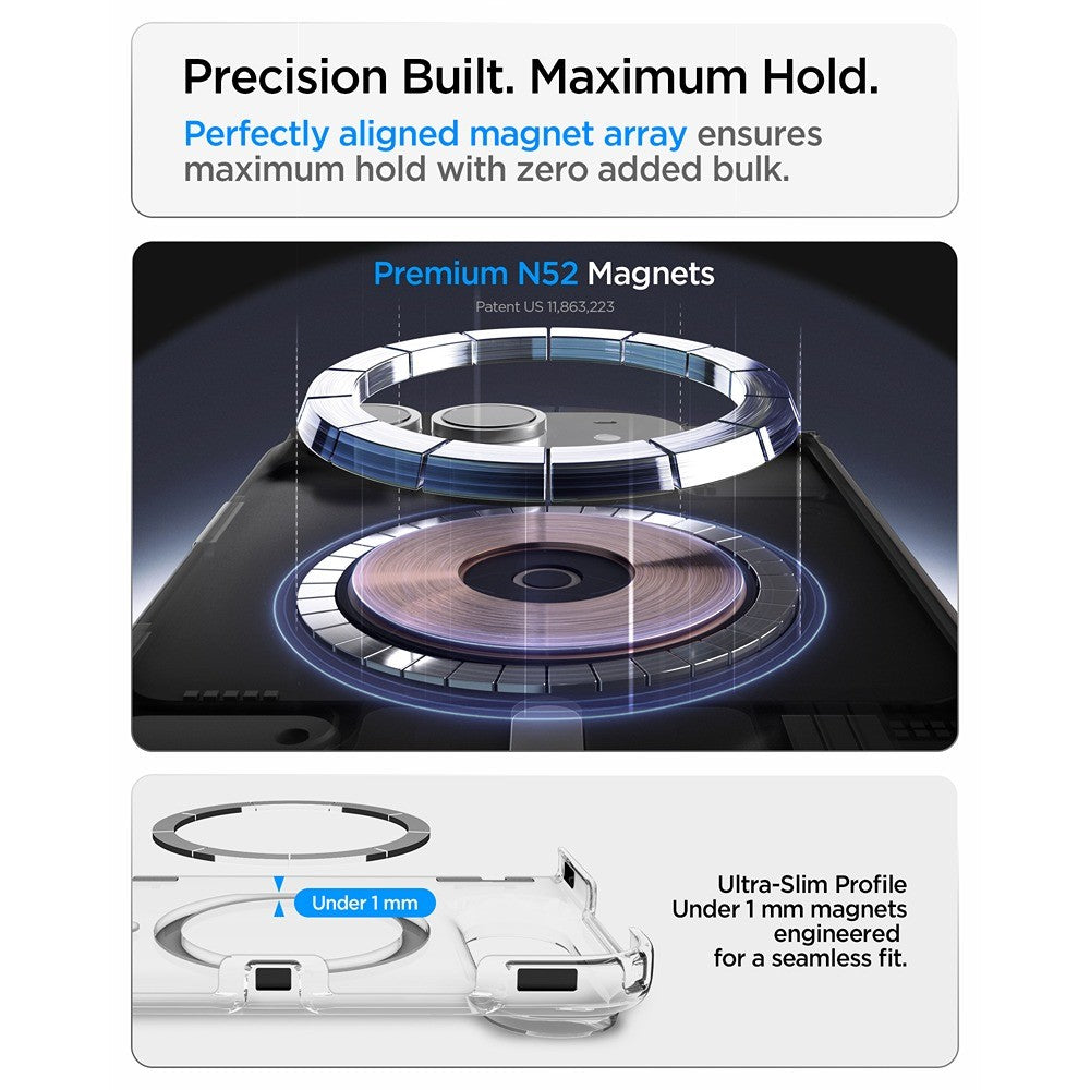 Spigen iPhone Duo Deksel Ultra Hybrid Pro MagFit gjennomsiktig hvit