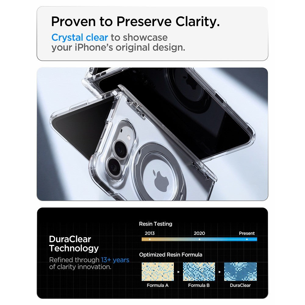 Spigen iPhone Duo Deksel Ultra Hybrid Pro S MagFit Clear White