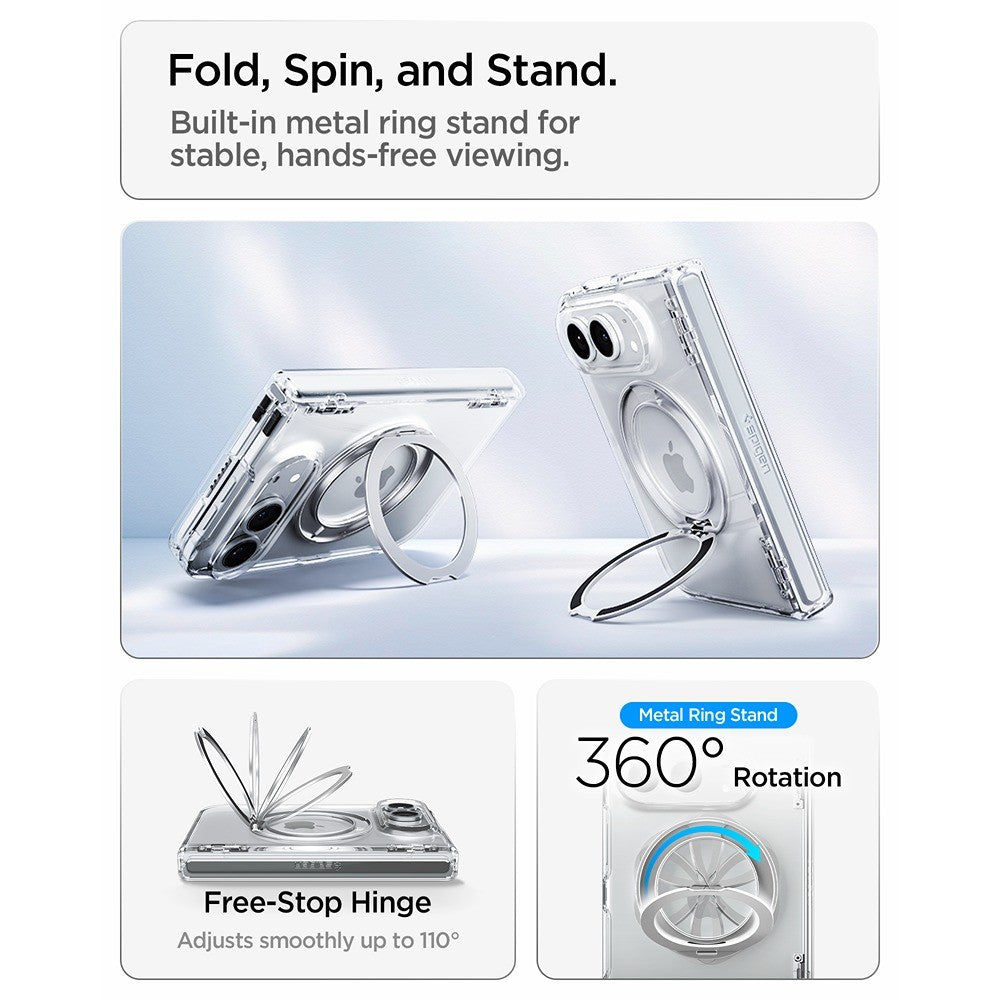 Spigen iPhone Duo Deksel Ultra Hybrid Pro S MagFit Clear White