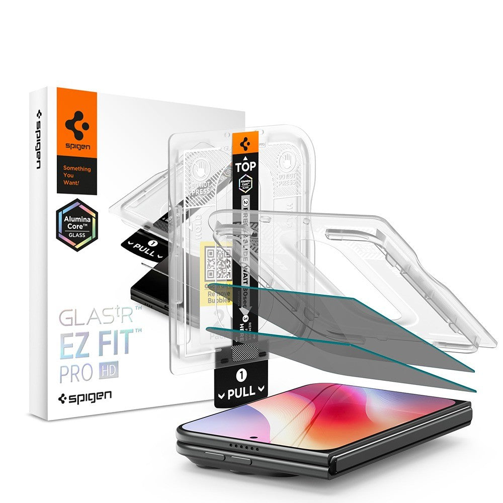 Spigen iPhone Duo Skjermbeskytter Glas.tR EZ Fit Pro Privacy 2-pakning
