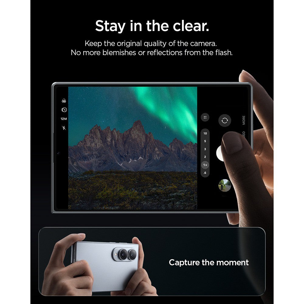 Spigen Samsung Galaxy Z Fold 8 Kameraskydd GLAS.tR EZ Fit Optik Pro 2-pack Svart