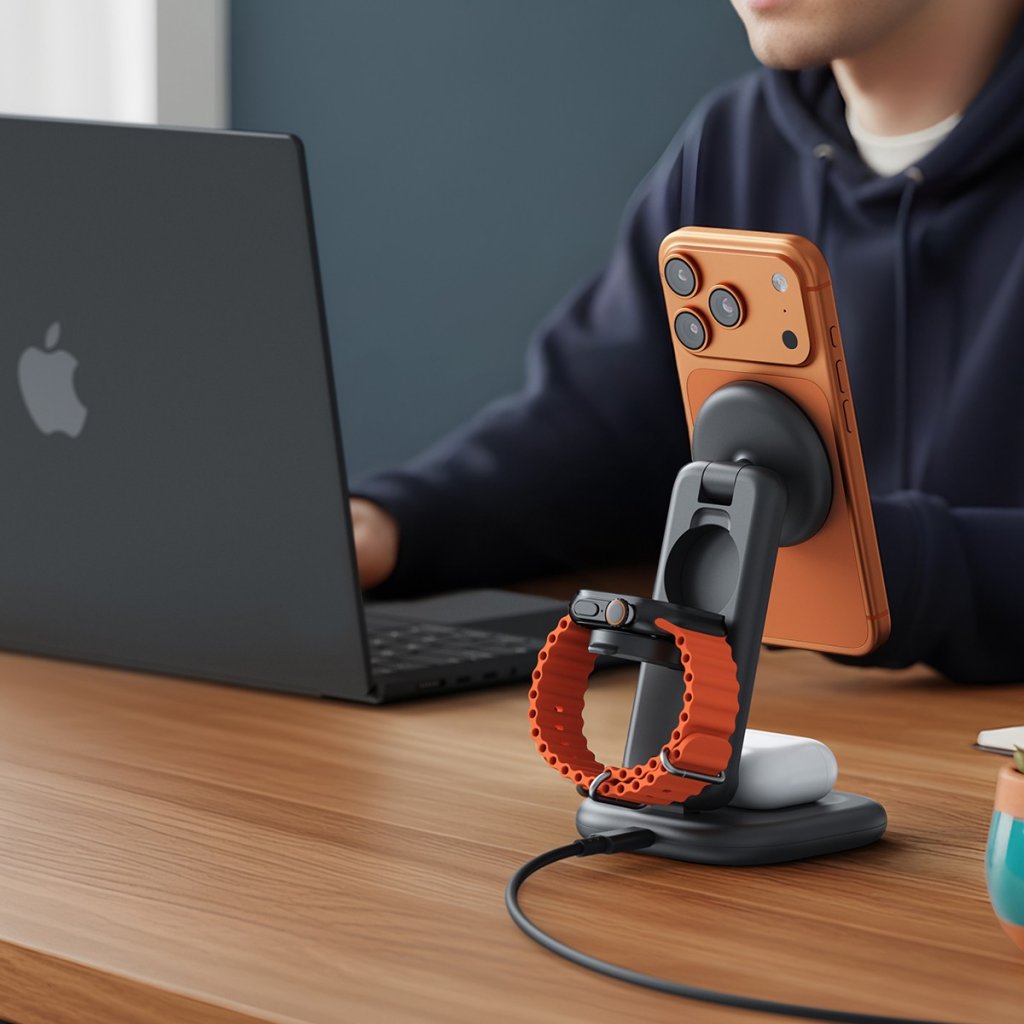 Satechi Trådløs lader 3-in-1 Foldable Qi2 25W Svart
