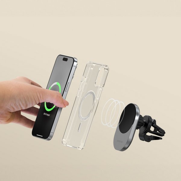 Satechi Mobilholder til bil med Trådløs Lading Qi2 MagSafe