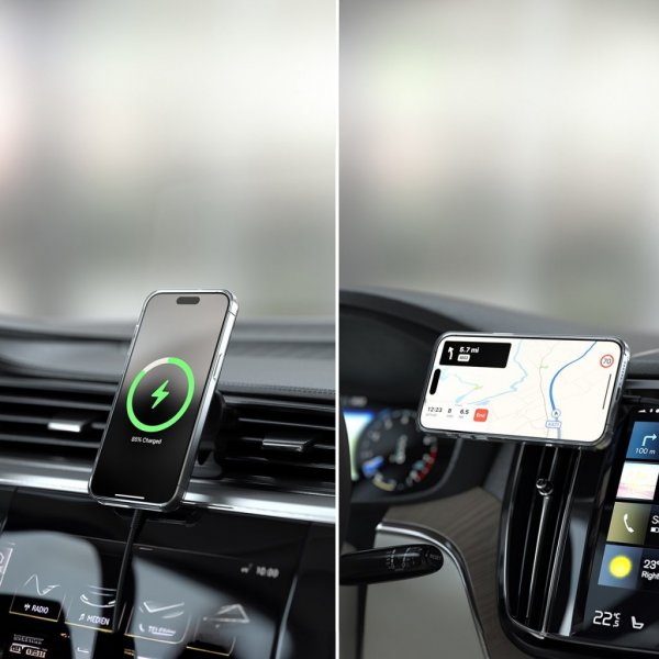 Satechi Mobilholder til bil med Trådløs Lading Qi2 MagSafe
