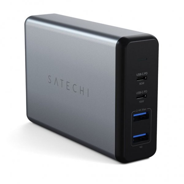 Satechi 108W PD reseLader med dubbla USB-C och USB-A uttag Grå