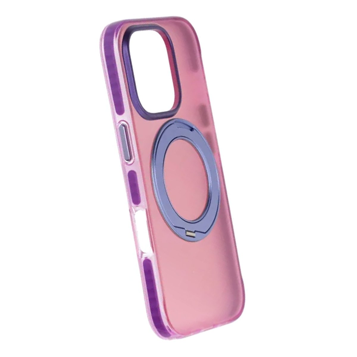 iPhone 16 Pro Deksel med roterbart stativ Rosa Lilla